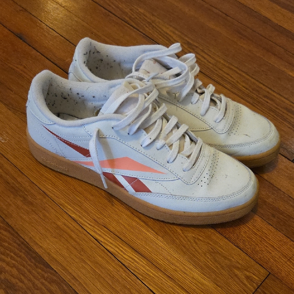 Reebok White and Coral Sneakers